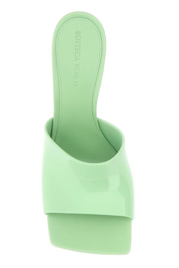 BOTTEGA VENETA | Pastel green PVC Stretch mules