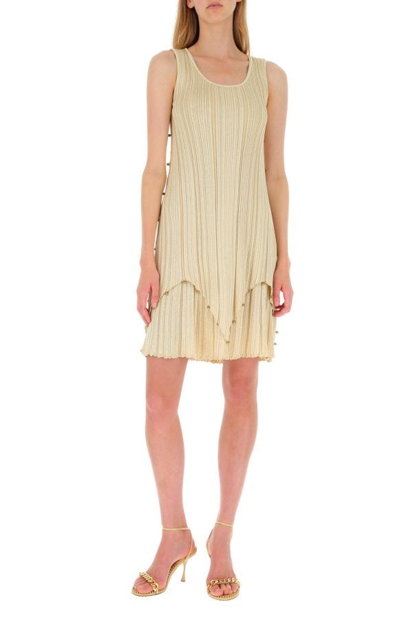 BOTTEGA VENETA | Gold polyester blend dress