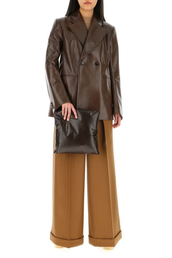 BOTTEGA VENETA | Dark brown leather Pillow clutch