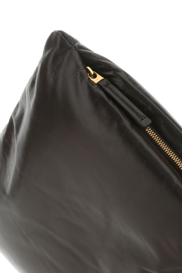 BOTTEGA VENETA | Dark brown leather Pillow clutch