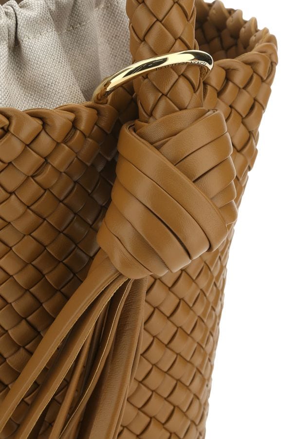 BOTTEGA VENETA | Camel leather medium Kalimero bucket bag