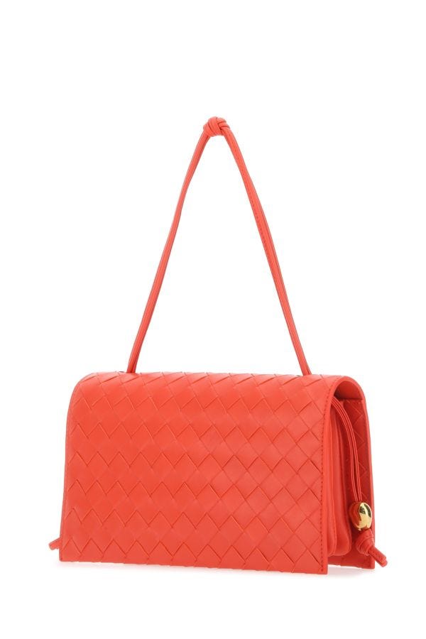 BOTTEGA VENETA | Coral leather Trio Pouch On Strap shoulder bag