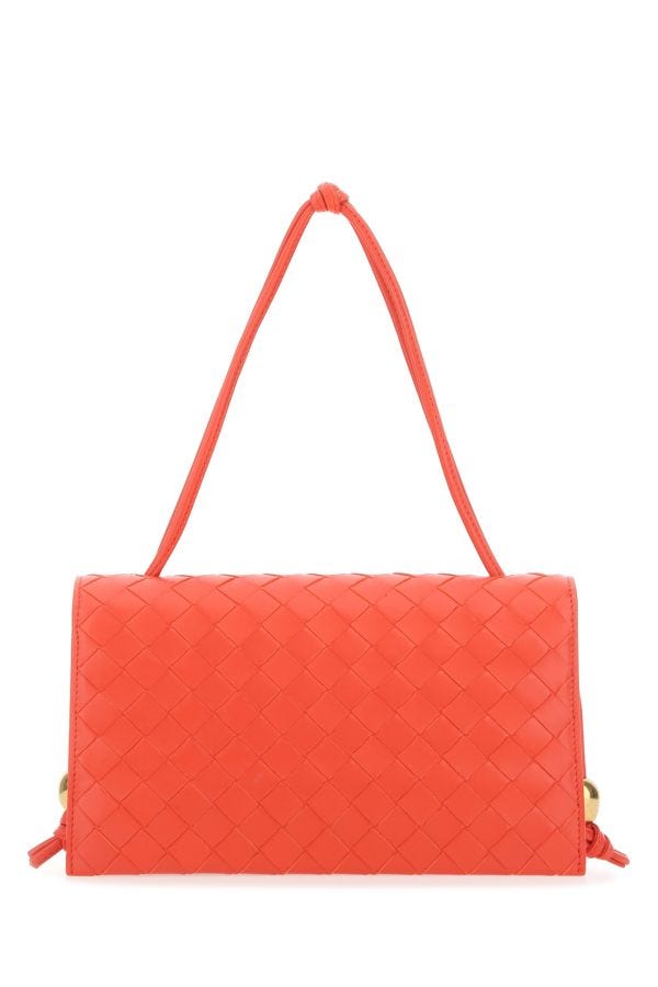 BOTTEGA VENETA | Coral leather Trio Pouch On Strap shoulder bag