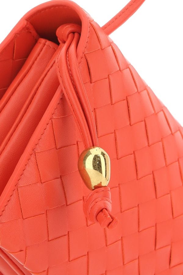 BOTTEGA VENETA | Coral leather Trio Pouch On Strap shoulder bag