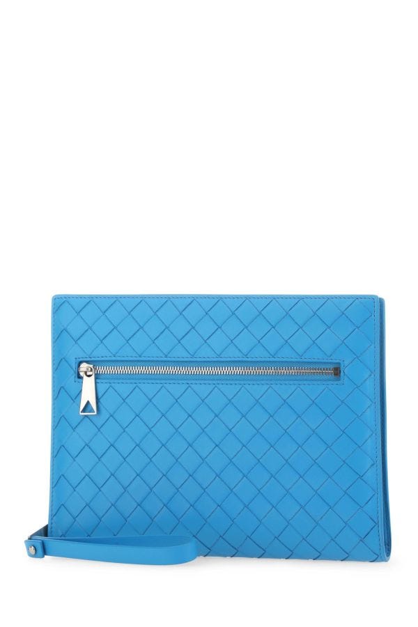 BOTTEGA VENETA | Light-blue leather small Intrecciato document case