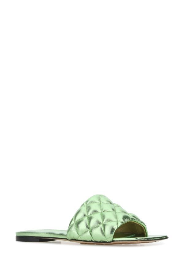 BOTTEGA VENETA | Green nappa leather slippers