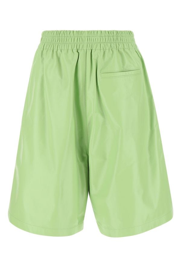 BOTTEGA VENETA | Pastel green leather shorts