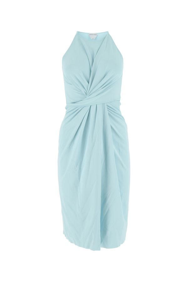 BOTTEGA VENETA | Pastel light blue stretch viscose blend dress