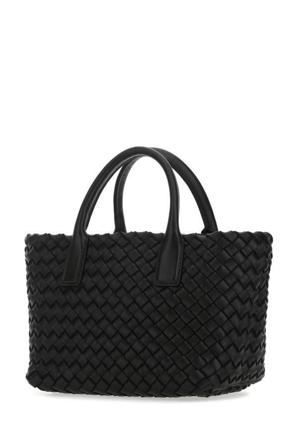 BOTTEGA VENETA | Black leather mini Cabat handbag