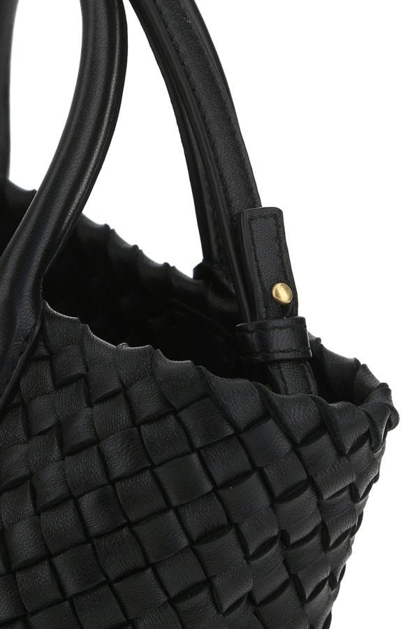 BOTTEGA VENETA | Black leather mini Cabat handbag