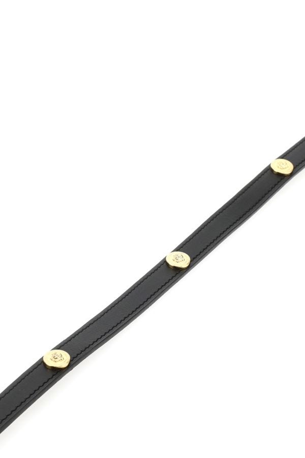 VERSACE | Black leather Medusa leash