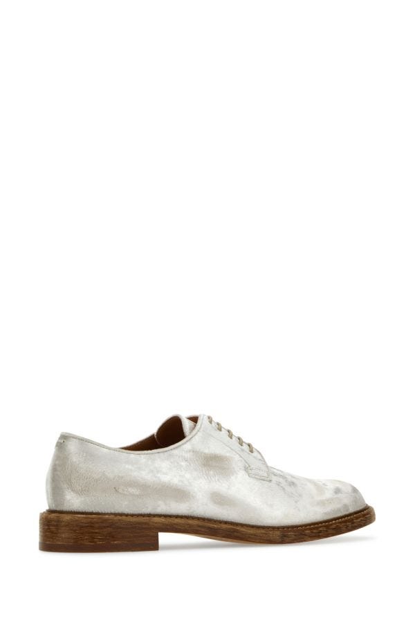 MAISON MARGIELA | Chalk velvet lace-up shoes