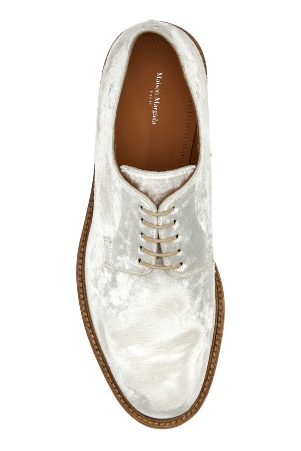 MAISON MARGIELA | Chalk velvet lace-up shoes