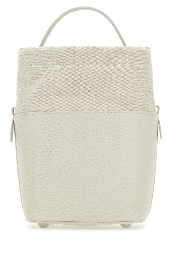 MAISON MARGIELA | Chalk leather and canvas mini 5AC bucket bag