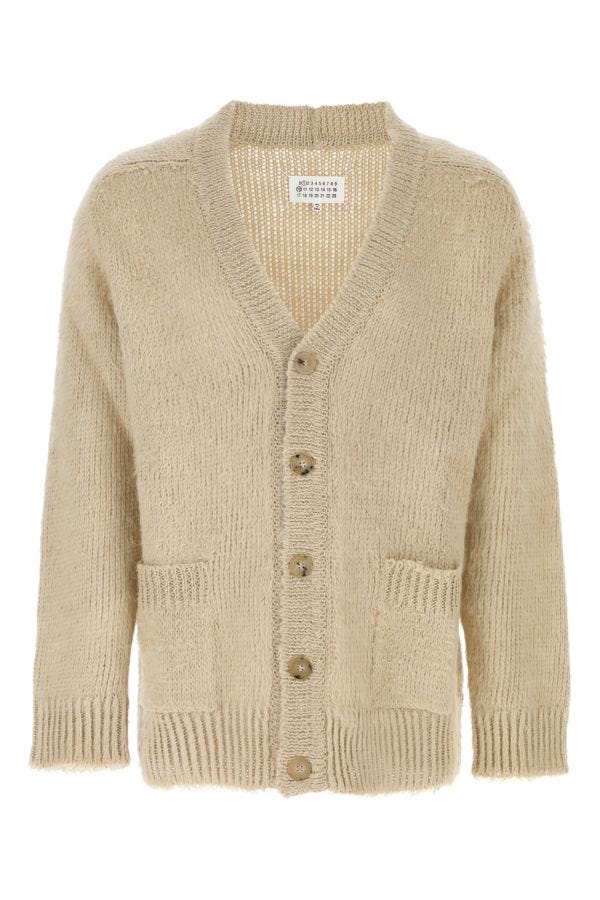 MAISON MARGIELA | Beige linen oversize cardigan