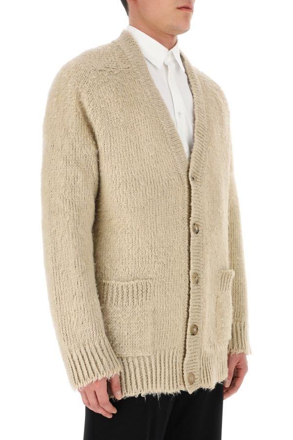 MAISON MARGIELA | Beige linen oversize cardigan