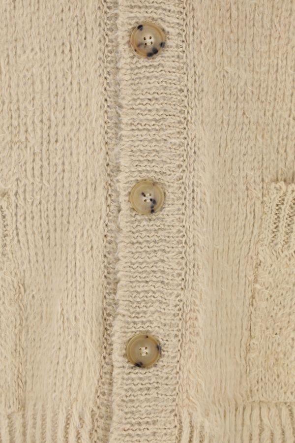 MAISON MARGIELA | Beige linen oversize cardigan