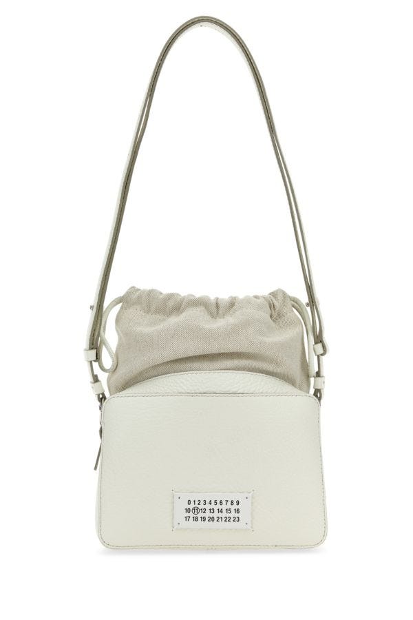 MAISON MARGIELA | Ivory leather and fabric 5AC bucket bag
