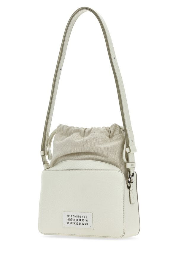 MAISON MARGIELA | Ivory leather and fabric 5AC bucket bag