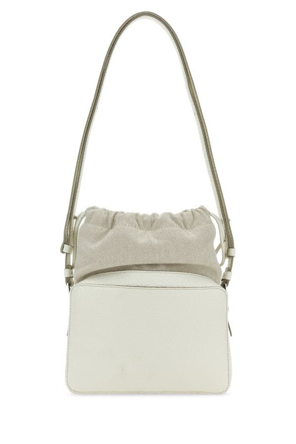 MAISON MARGIELA | Ivory leather and fabric 5AC bucket bag