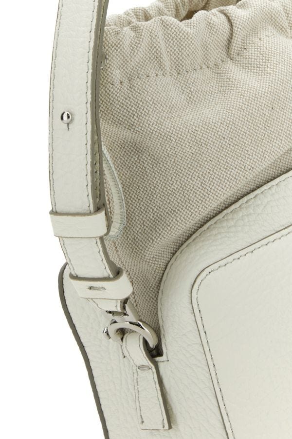 MAISON MARGIELA | Ivory leather and fabric 5AC bucket bag