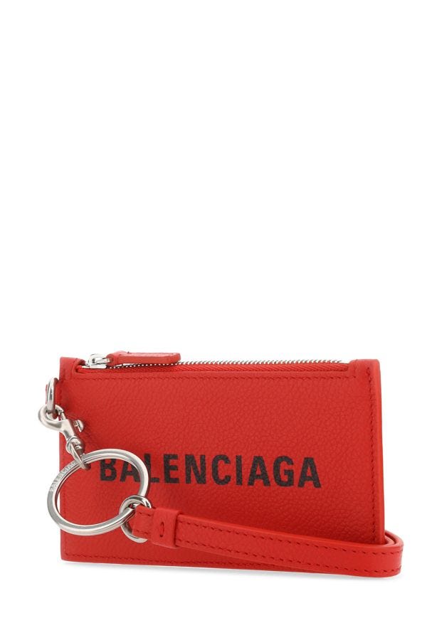 BALENCIAGA | Red leather card holder