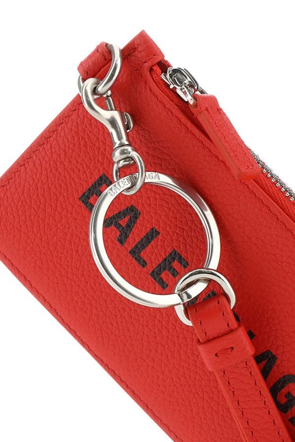 BALENCIAGA | Red leather card holder