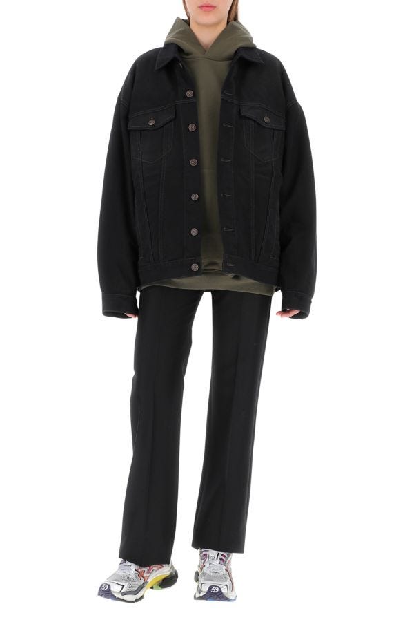 BALENCIAGA | Military green cotton oversize sweatshirt