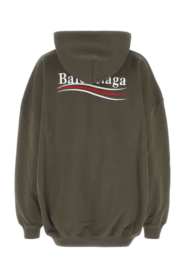 BALENCIAGA | Military green cotton oversize sweatshirt