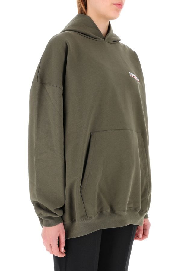 BALENCIAGA | Military green cotton oversize sweatshirt
