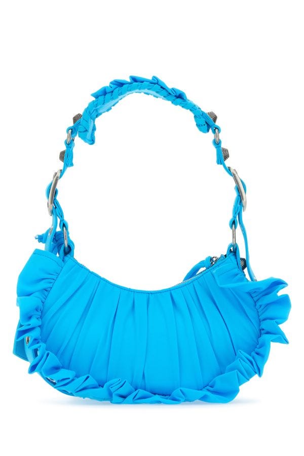 BALENCIAGA | Turquoise fabric Le Cagole XS shoulder bag