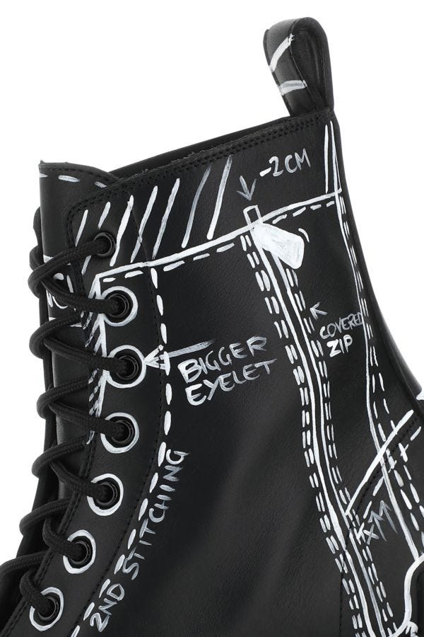 BALENCIAGA | Printed leather ankle boots