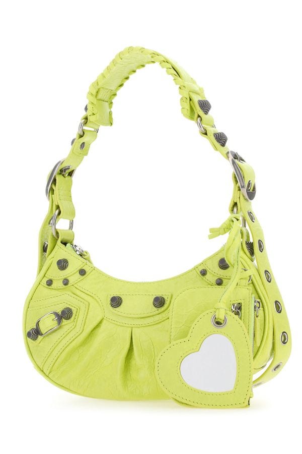 BALENCIAGA | Yellow nappa leather Le Cagole XS shoulder bag