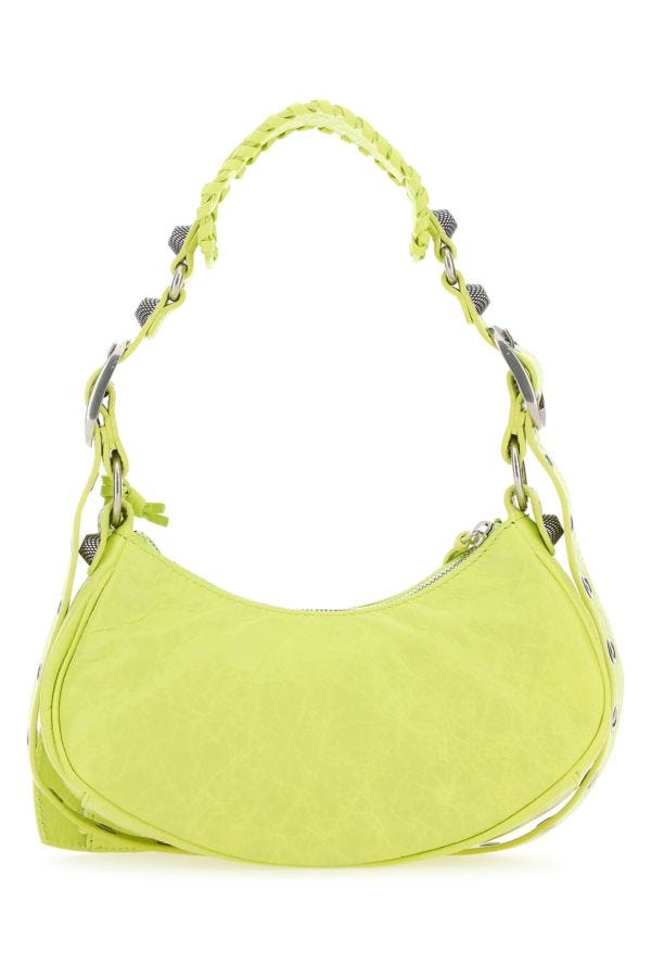 BALENCIAGA | Yellow nappa leather Le Cagole XS shoulder bag