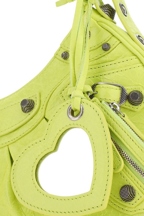 BALENCIAGA | Yellow nappa leather Le Cagole XS shoulder bag