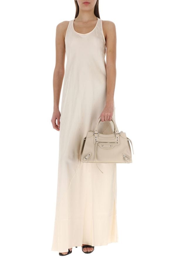 BALENCIAGA | Ivory satin long dress