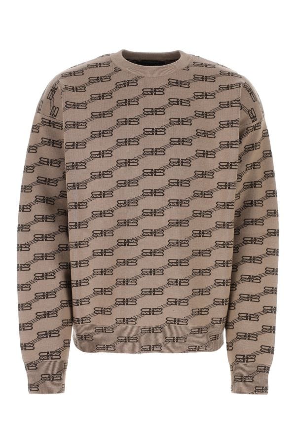 BALENCIAGA | Embroidered stretch cotton blend oversize sweater