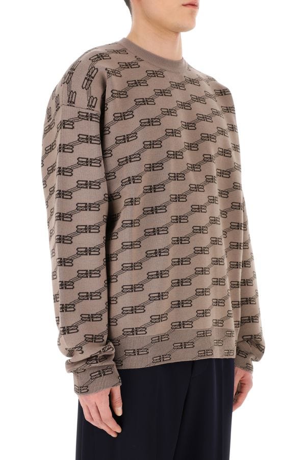 BALENCIAGA | Embroidered stretch cotton blend oversize sweater