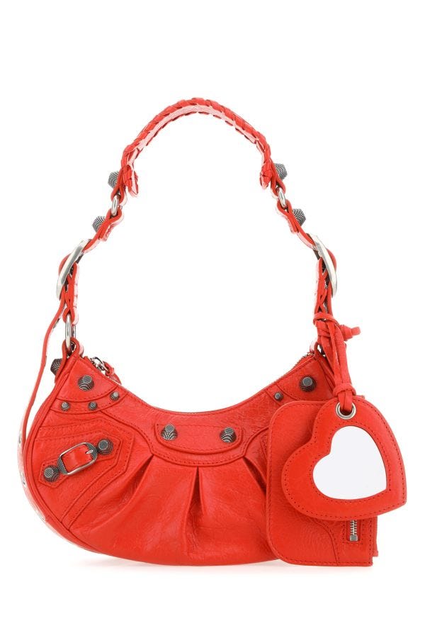 BALENCIAGA | Red nappa leather Le Cagole XS shoulder bag