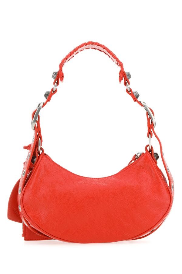 BALENCIAGA | Red nappa leather Le Cagole XS shoulder bag