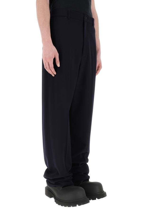 BALENCIAGA | Navy blue twill wide-leg pant