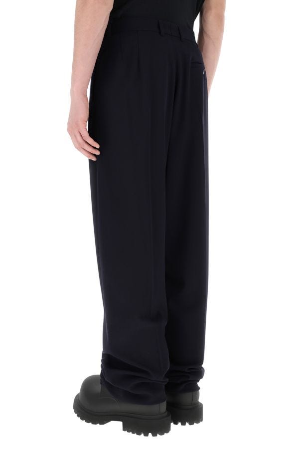 BALENCIAGA | Navy blue twill wide-leg pant