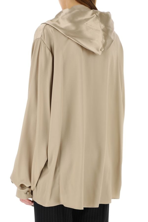 BALENCIAGA | Cappuccino satin oversize shirt