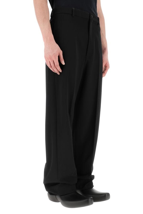BALENCIAGA | Black twill wide-leg pant