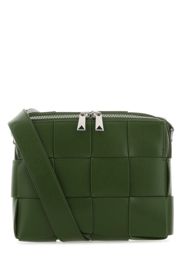BOTTEGA VENETA | Olive green leather Cassette Camera crossbody bag