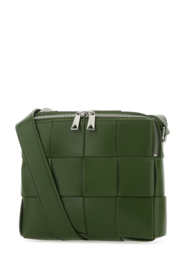 BOTTEGA VENETA | Olive green leather Cassette Camera crossbody bag