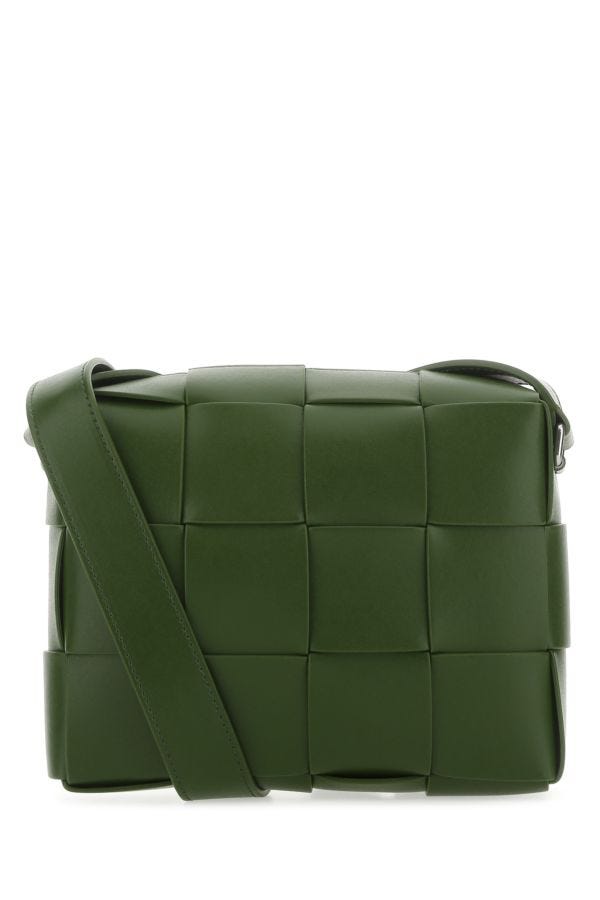 BOTTEGA VENETA | Olive green leather Cassette Camera crossbody bag
