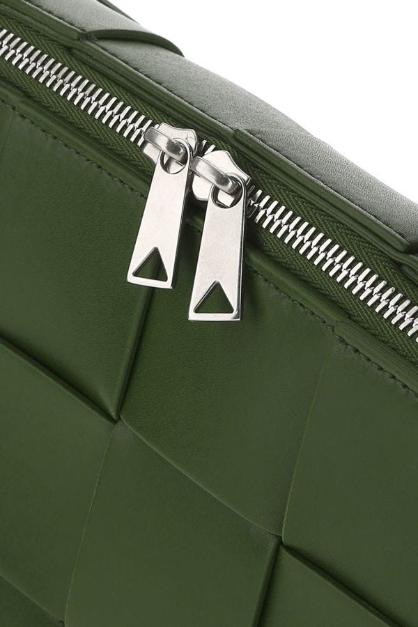 BOTTEGA VENETA | Olive green leather Cassette Camera crossbody bag