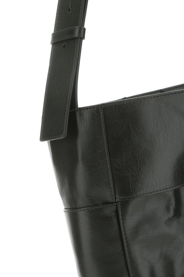 BOTTEGA VENETA | Dark green leather Arco Hobo shoulder bag