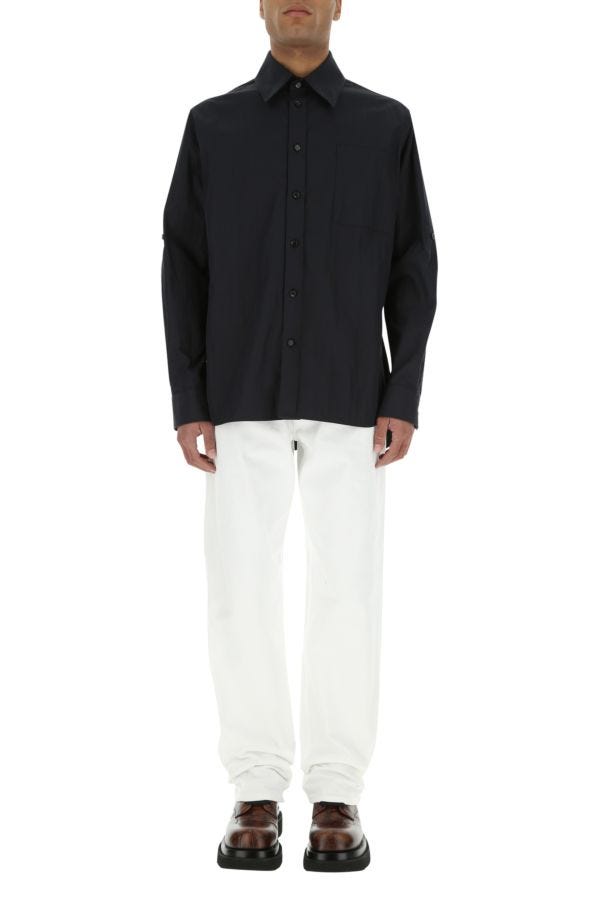 BOTTEGA VENETA | Midnight blue cotton blend shirt